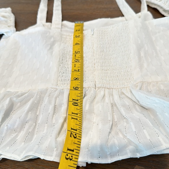 BCBGMaxAzaria Cold Shoulder Cotton Peplum Top - Picture 9 of 12